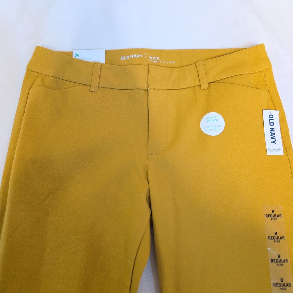 Old Navy Women's Yellow Tapered Pants Size 8 - New with Tags - Picture 5 of 6